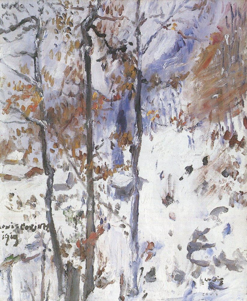 Walchensee, Schneelandschaft von Lovis Corinth Kunstdruck